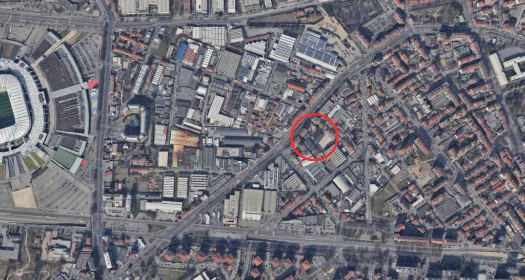 Area edificabile. Alta densità urbanistica. Via Sansovino.